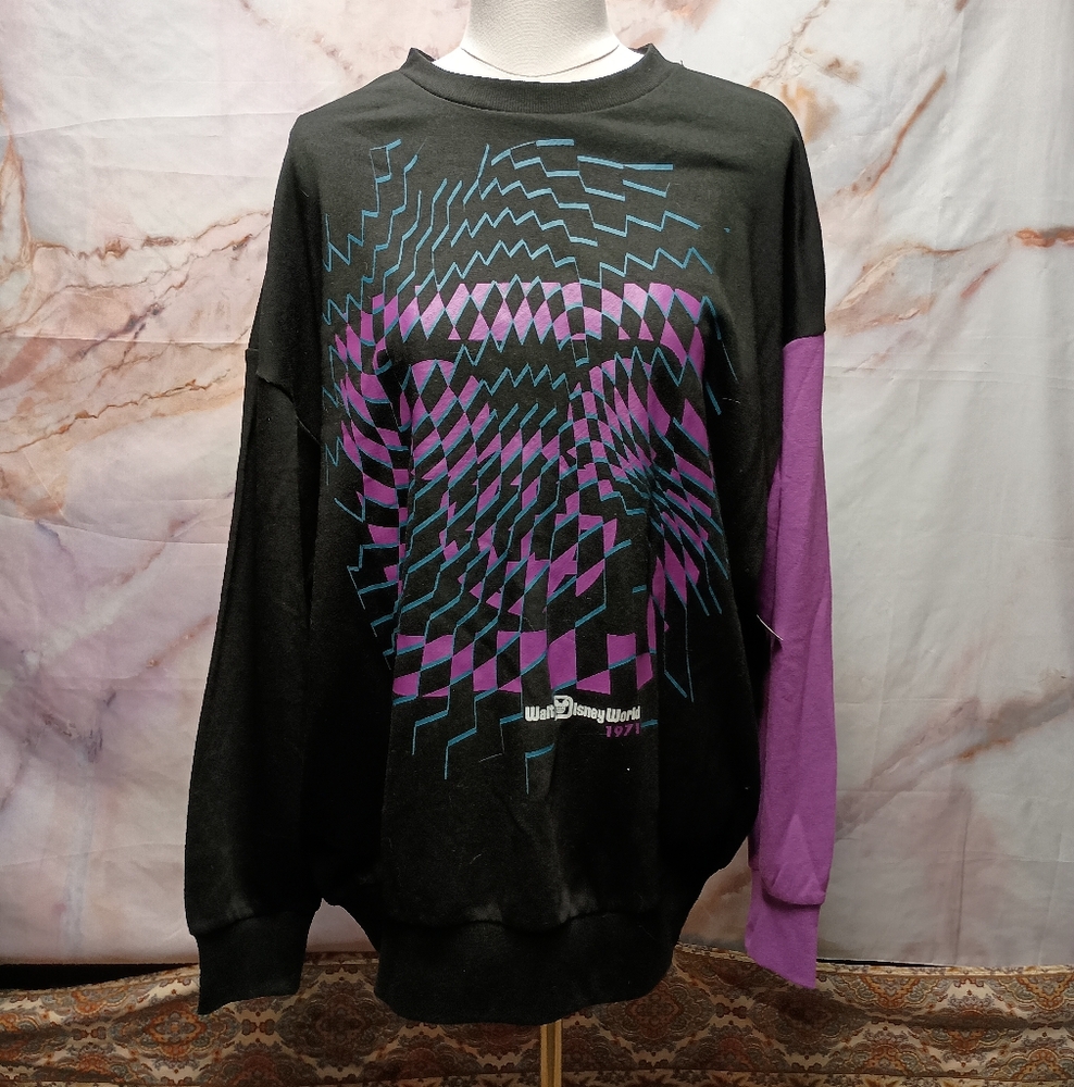 Disney Parks Mickey Purple And Black Sweatshirt